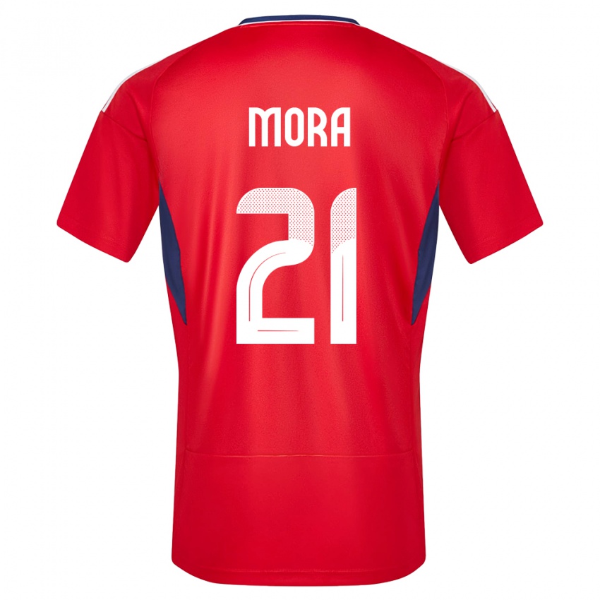 Mujer Camiseta Costa Rica Carlos Mora #21 Rojo 1ª Equipación 24-26 La Camisa