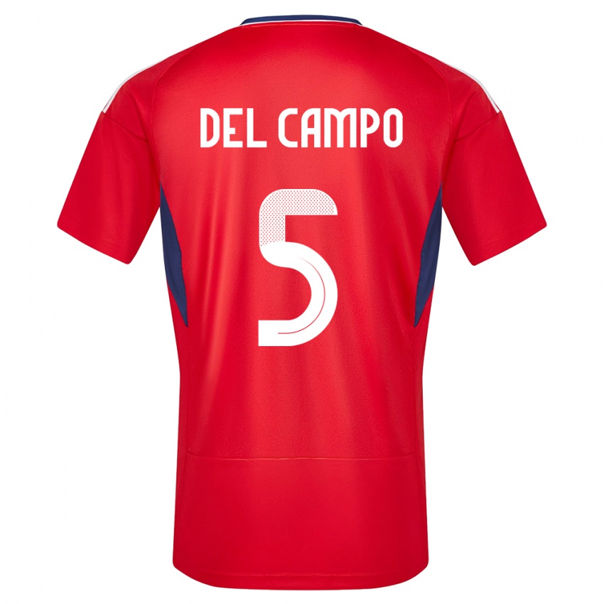 Mujer Camiseta Costa Rica Valeria Del Campo #5 Rojo 1ª Equipación 24-26 La Camisa