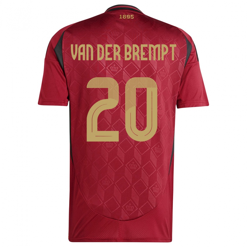 Mujer Camiseta Bélgica Ignace Van Der Brempt #20 Borgoña 1ª Equipación 24-26 La Camisa