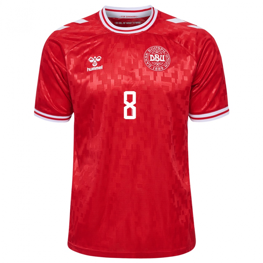 Mujer Camiseta Dinamarca Thomas Delaney #8 Rojo 1ª Equipación 24-26 La Camisa