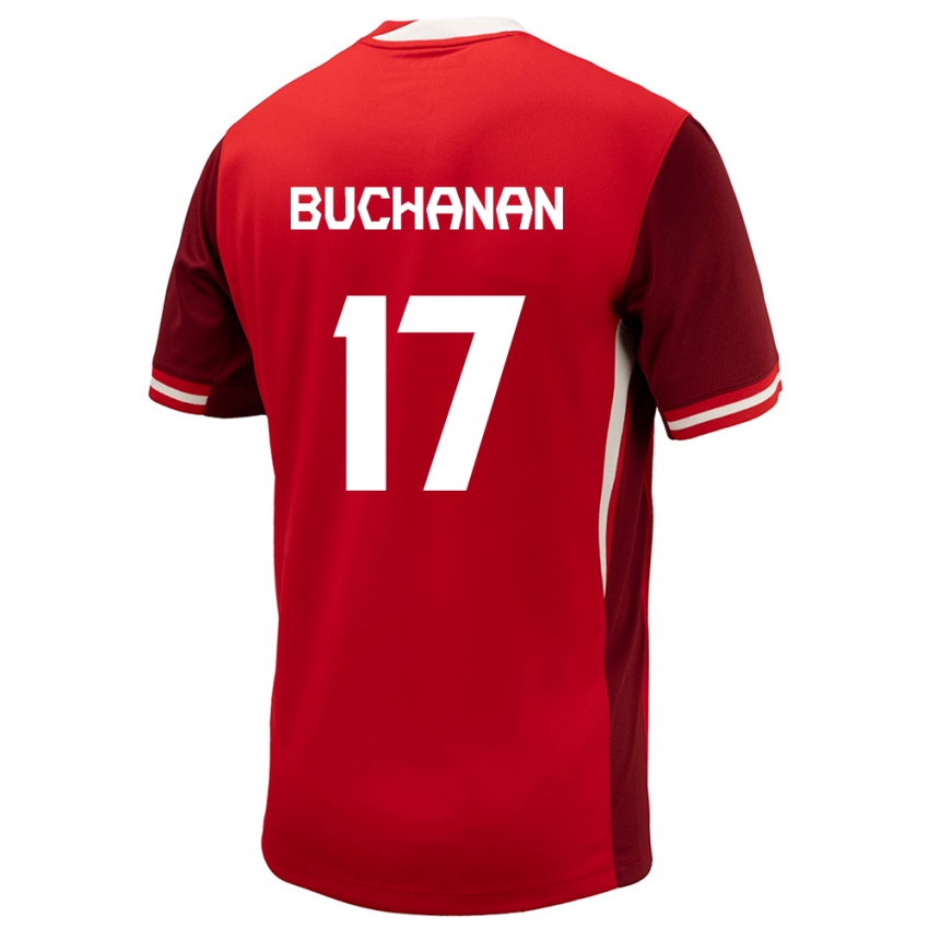 Mujer Camiseta Canadá Tajon Buchanan #17 Rojo 1ª Equipación 24-26 La Camisa