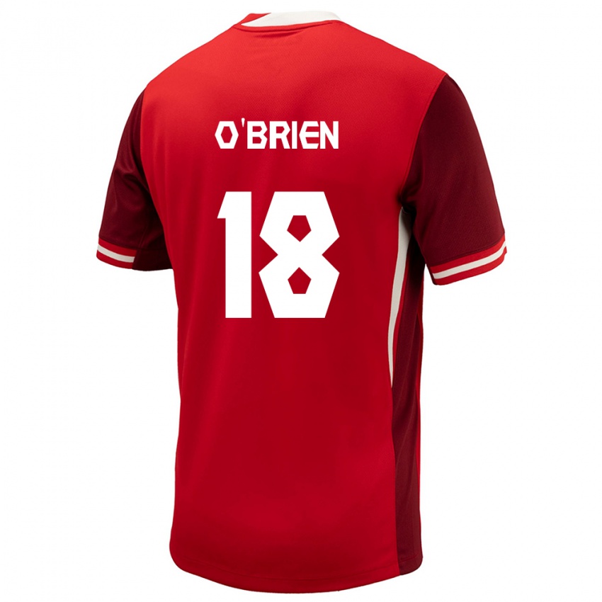 Mujer Camiseta Canadá Alexander O'brien #18 Rojo 1ª Equipación 24-26 La Camisa