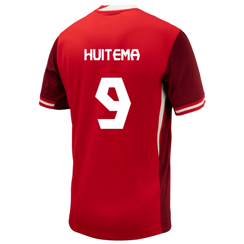 Mujer Camiseta Canadá Jordyn Huitema #9 Rojo 1ª Equipación 24-26 La Camisa