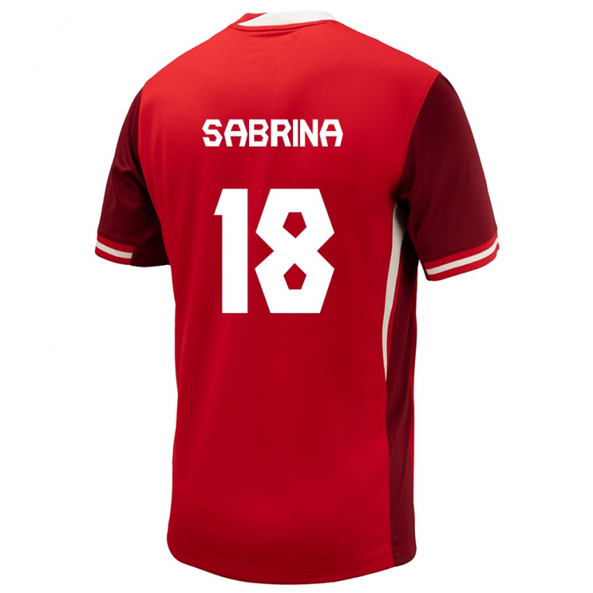 Mujer Camiseta Canadá Sabrina D Angelo #18 Rojo 1ª Equipación 24-26 La Camisa