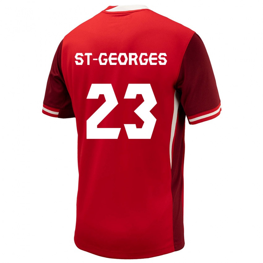 Mujer Camiseta Canadá Bianca St Georges #23 Rojo 1ª Equipación 24-26 La Camisa