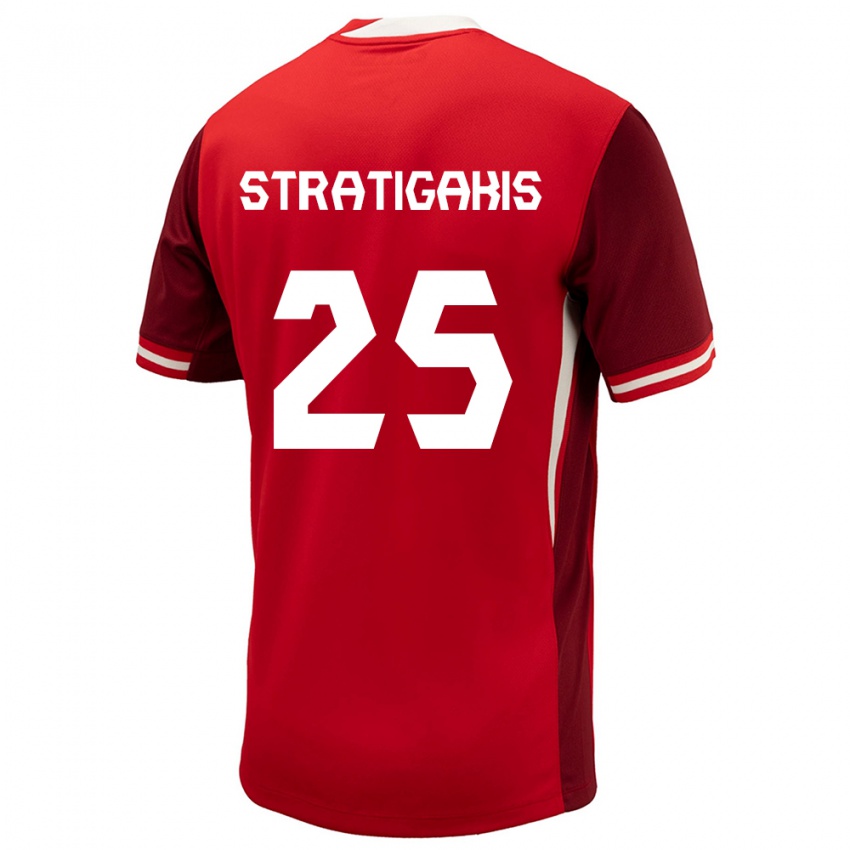 Mujer Camiseta Canadá Sarah Stratigakis #25 Rojo 1ª Equipación 24-26 La Camisa