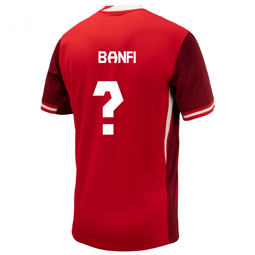 Mujer Camiseta Canadá Samuel Banfi #0 Rojo 1ª Equipación 24-26 La Camisa