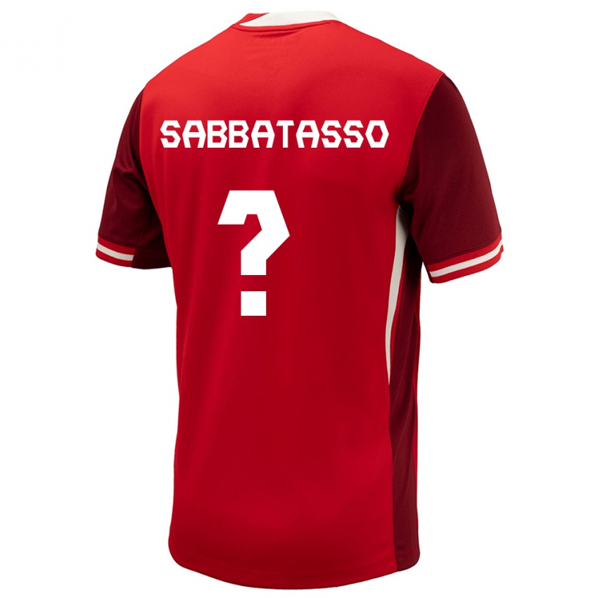 Mujer Camiseta Canadá Jeronimo Sabbatasso #0 Rojo 1ª Equipación 24-26 La Camisa