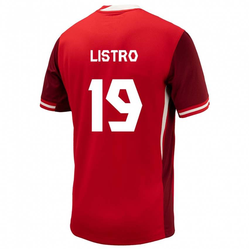 Mujer Camiseta Canadá Jordyn Listro #19 Rojo 1ª Equipación 24-26 La Camisa