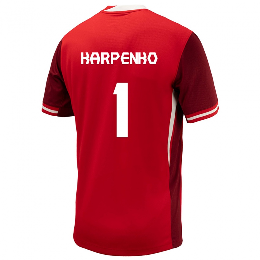 Mujer Camiseta Canadá Anna Karpenko #1 Rojo 1ª Equipación 24-26 La Camisa