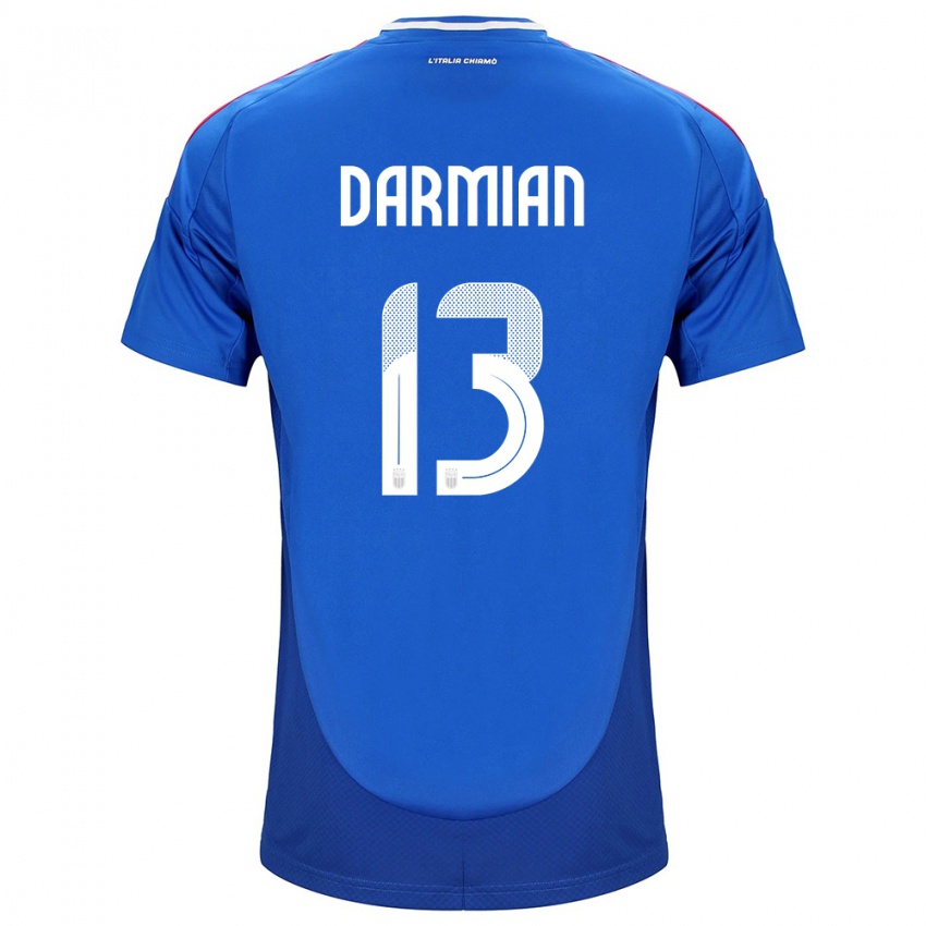 Mujer Camiseta Italia Matteo Darmian #13 Azul 1ª Equipación 24-26 La Camisa