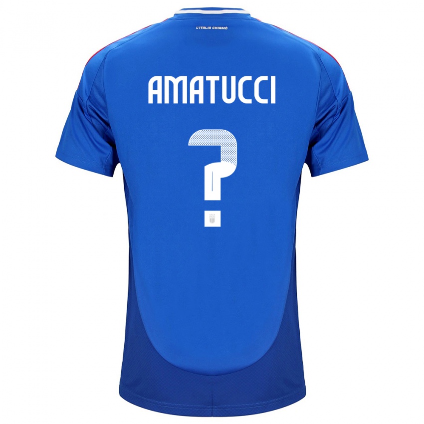 Mujer Camiseta Italia Lorenzo Amatucci #0 Azul 1ª Equipación 24-26 La Camisa