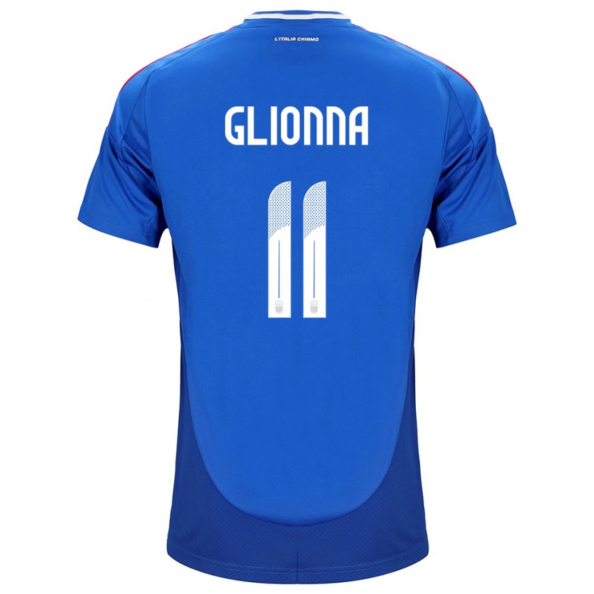 Mujer Camiseta Italia Benedetta Glionna #11 Azul 1ª Equipación 24-26 La Camisa