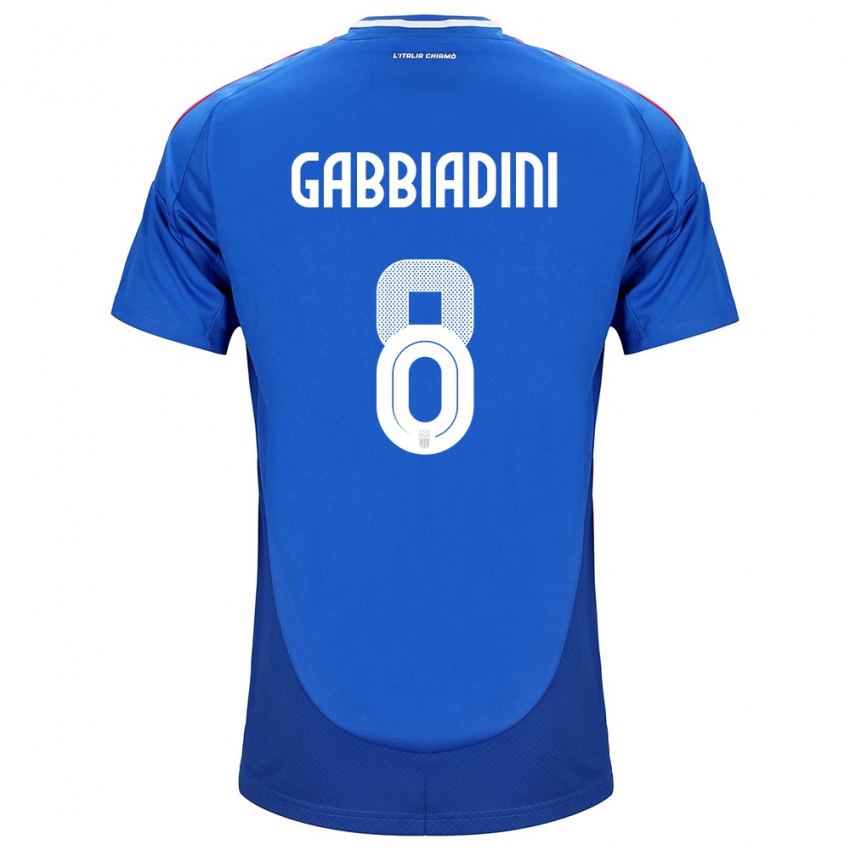 Mujer Camiseta Italia Melania Gabbiadini #8 Azul 1ª Equipación 24-26 La Camisa