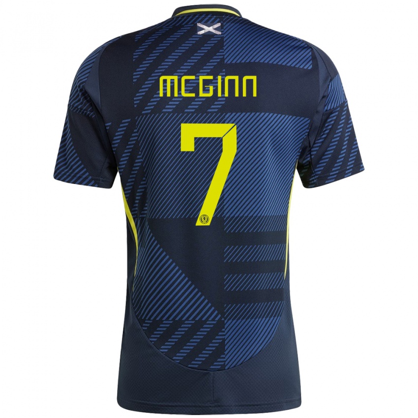 Mujer Camiseta Escocia John Mcginn #7 Azul Oscuro 1ª Equipación 24-26 La Camisa