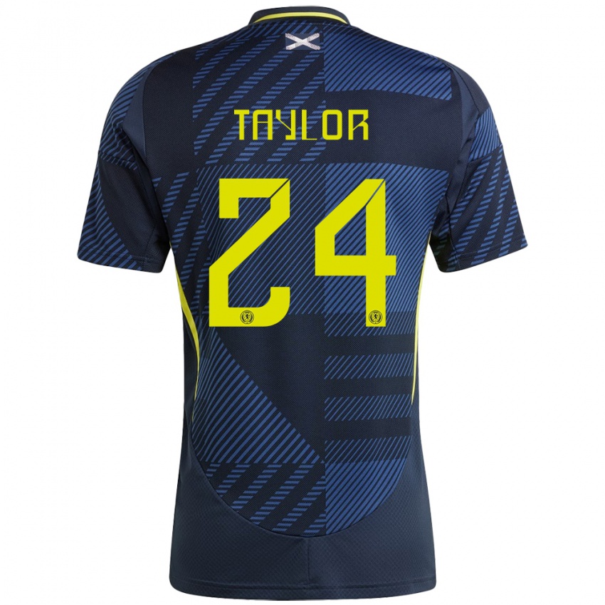 Mujer Camiseta Escocia Greg Taylor #24 Azul Oscuro 1ª Equipación 24-26 La Camisa