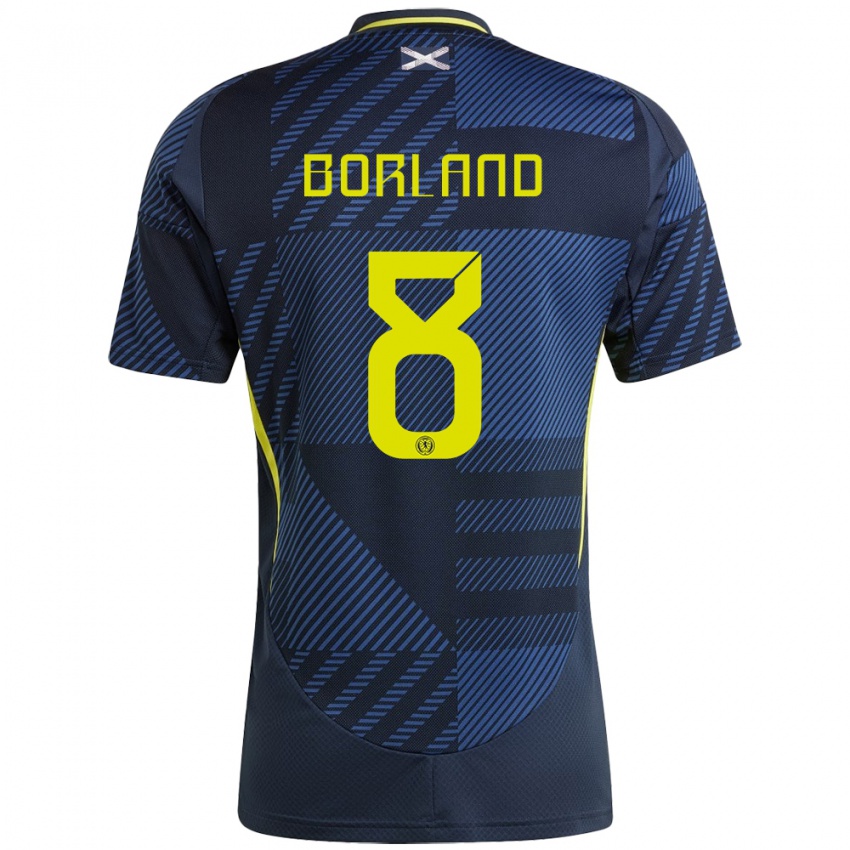 Mujer Camiseta Escocia Aidan Borland #8 Azul Oscuro 1ª Equipación 24-26 La Camisa