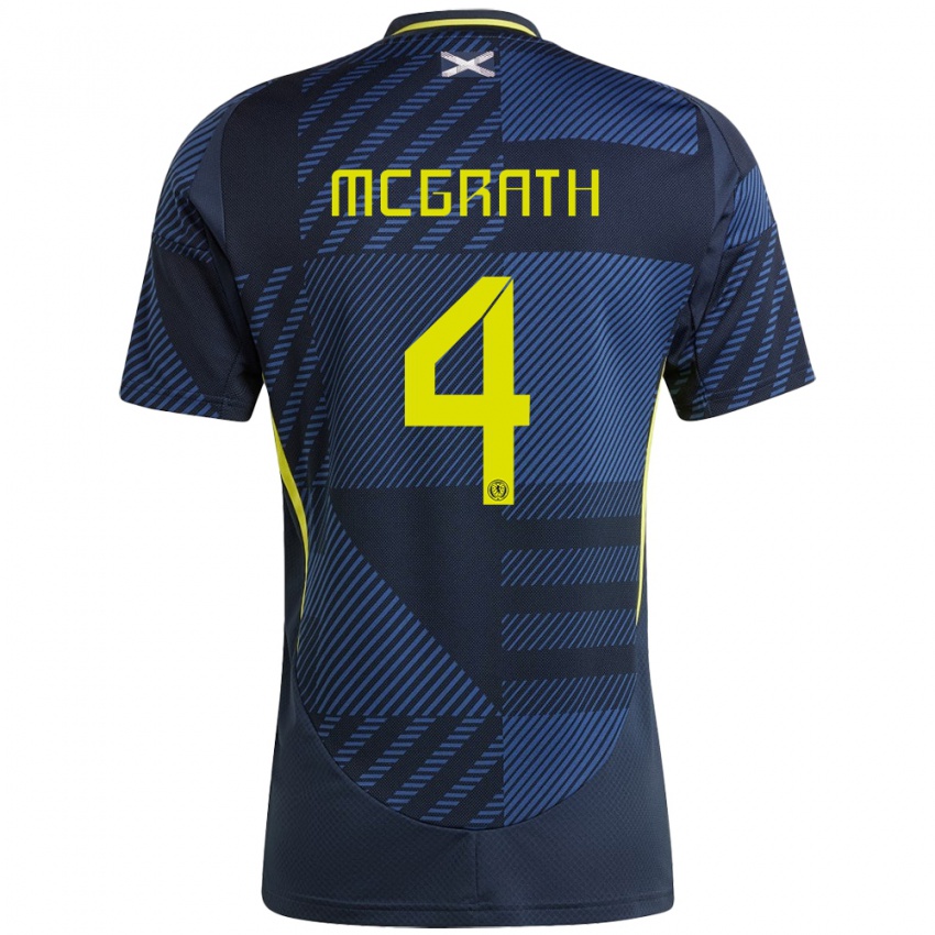 Mujer Camiseta Escocia Joseph Mcgrath #4 Azul Oscuro 1ª Equipación 24-26 La Camisa