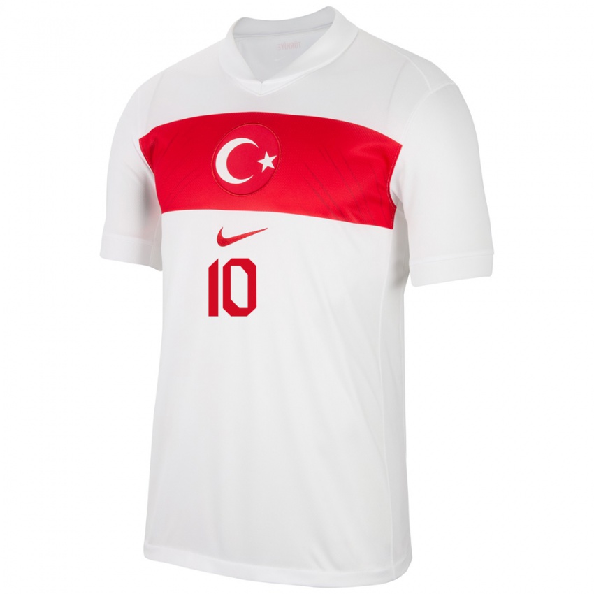 Mujer Camiseta Turquía Hakan Çalhanoğlu #10 Blanco 1ª Equipación 24-26 La Camisa