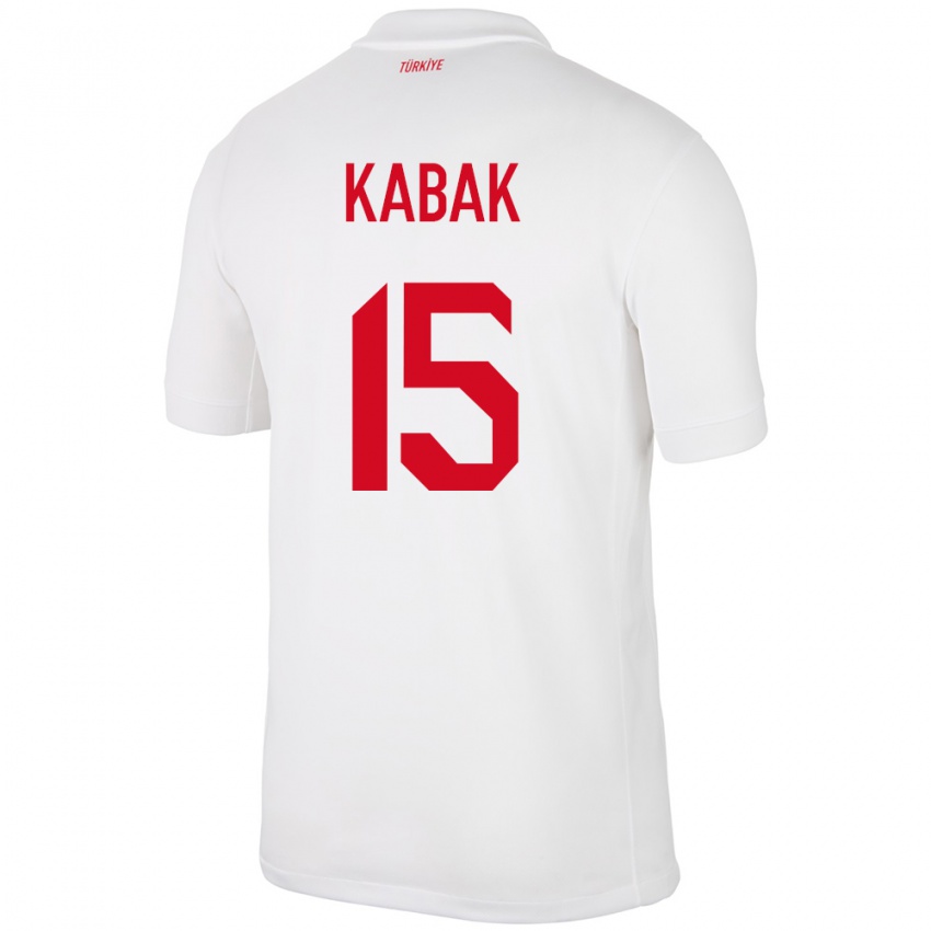 Mujer Camiseta Turquía Ozan Kabak #15 Blanco 1ª Equipación 24-26 La Camisa
