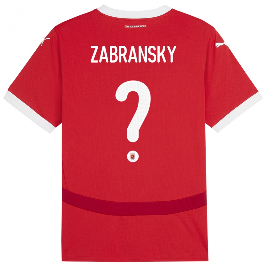 Mujer Camiseta Austria Valentin Zabransky #0 Rojo 1ª Equipación 24-26 La Camisa