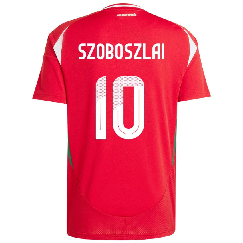 Mujer Camiseta Hungría Dominik Szoboszlai #10 Rojo 1ª Equipación 24-26 La Camisa