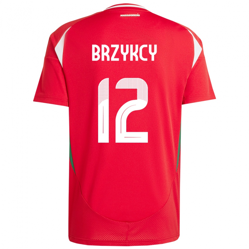 Mujer Camiseta Hungría Lauren Brzykcy #12 Rojo 1ª Equipación 24-26 La Camisa