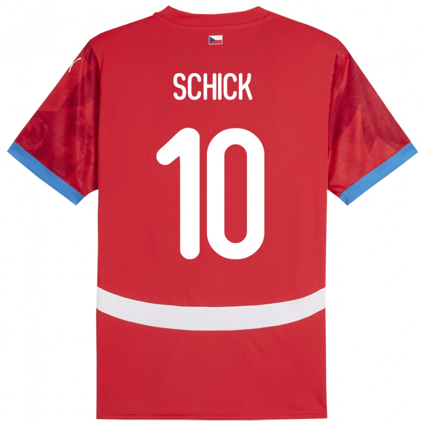 Mujer Camiseta Chequia Patrik Schick #10 Rojo 1ª Equipación 24-26 La Camisa