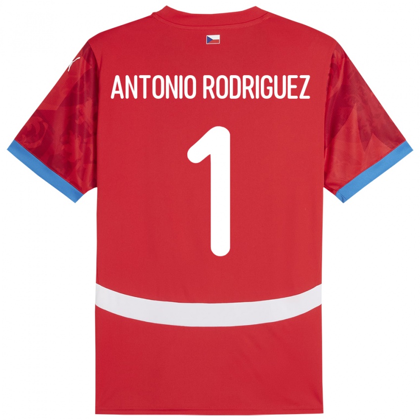 Mujer Camiseta Chequia Pedro Antonio Rodriguez #1 Rojo 1ª Equipación 24-26 La Camisa