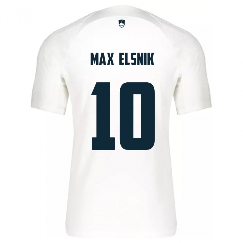 Mujer Camiseta Eslovenia Timi Max Elsnik #10 Blanco 1ª Equipación 24-26 La Camisa