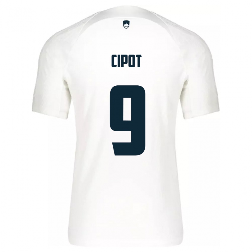 Mujer Camiseta Eslovenia Tio Cipot #9 Blanco 1ª Equipación 24-26 La Camisa