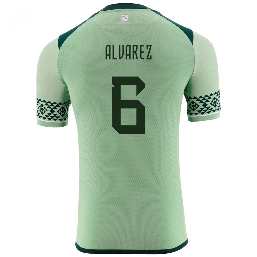 Mujer Camiseta Bolivia Eduardo Álvarez #6 Verde Claro 1ª Equipación 24-26 La Camisa