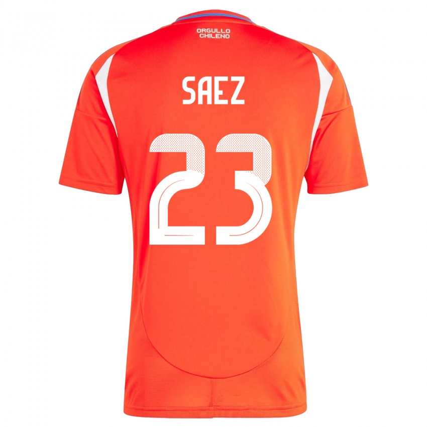 Mujer Camiseta Chile Ignacio Sáez #23 Rojo 1ª Equipación 24-26 La Camisa