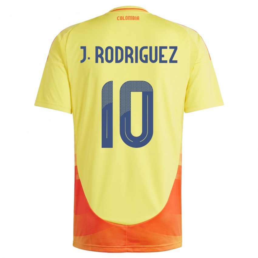 Mujer Camiseta Colombia James Rodríguez #10 Amarillo 1ª Equipación 24-26 La Camisa