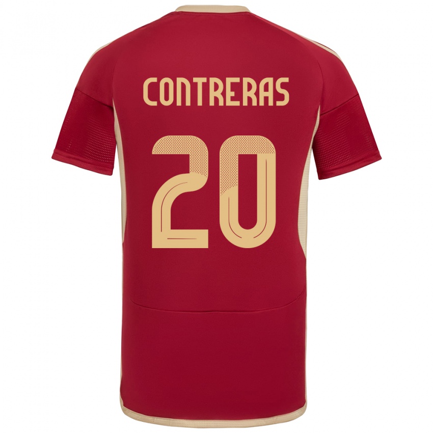 Mujer Camiseta Venezuela Anderson Contreras #20 Borgoña 1ª Equipación 24-26 La Camisa