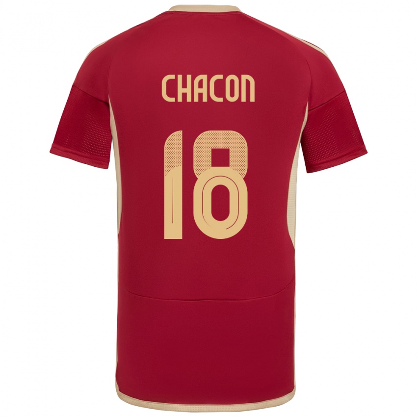 Mujer Camiseta Venezuela Yerson Chacón #18 Borgoña 1ª Equipación 24-26 La Camisa