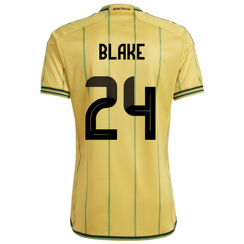 Mujer Camiseta Jamaica Andre Blake #24 Amarillo 1ª Equipación 24-26 La Camisa