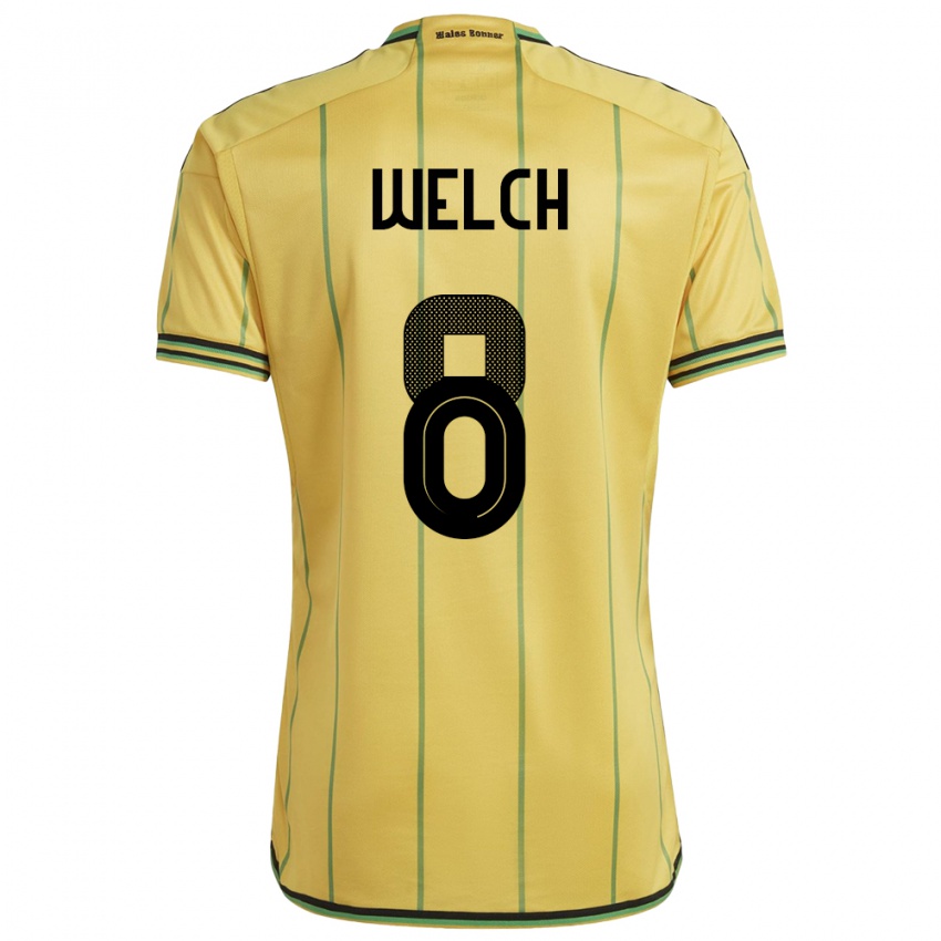 Mujer Camiseta Jamaica Makai Welch #8 Amarillo 1ª Equipación 24-26 La Camisa