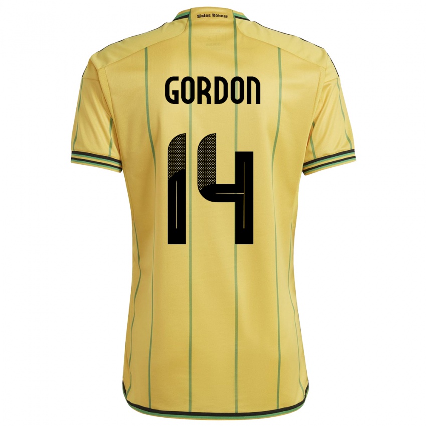 Mujer Camiseta Jamaica Ashton Gordon #14 Amarillo 1ª Equipación 24-26 La Camisa
