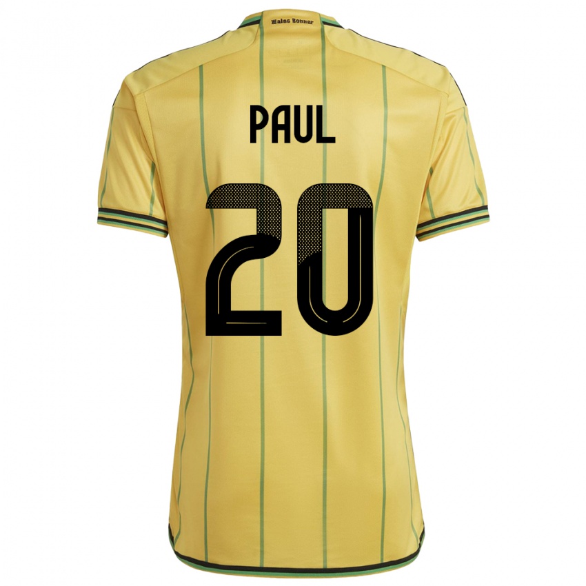 Mujer Camiseta Jamaica Lachante Paul #20 Amarillo 1ª Equipación 24-26 La Camisa