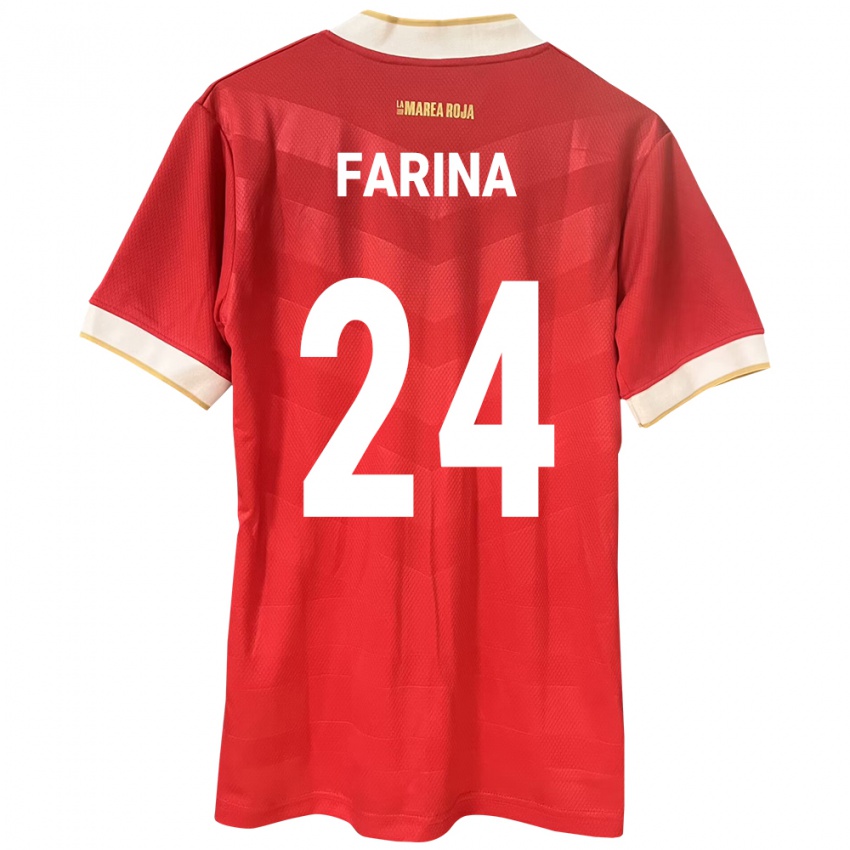 Mujer Camiseta Panamá Edgardo Fariña #24 Rojo 1ª Equipación 24-26 La Camisa