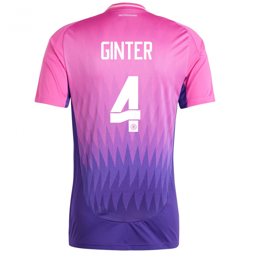 Mujer Camiseta Alemania Matthias Ginter #4 Rosado Morado 2ª Equipación 24-26 La Camisa