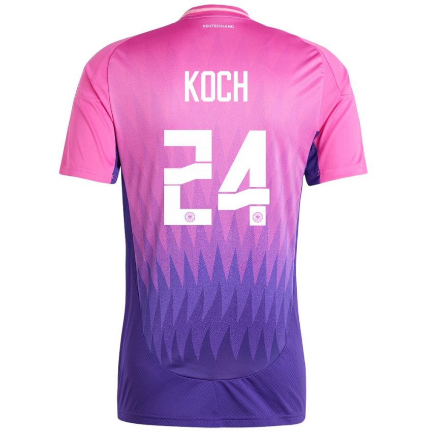 Mujer Camiseta Alemania Robin Koch #24 Rosado Morado 2ª Equipación 24-26 La Camisa