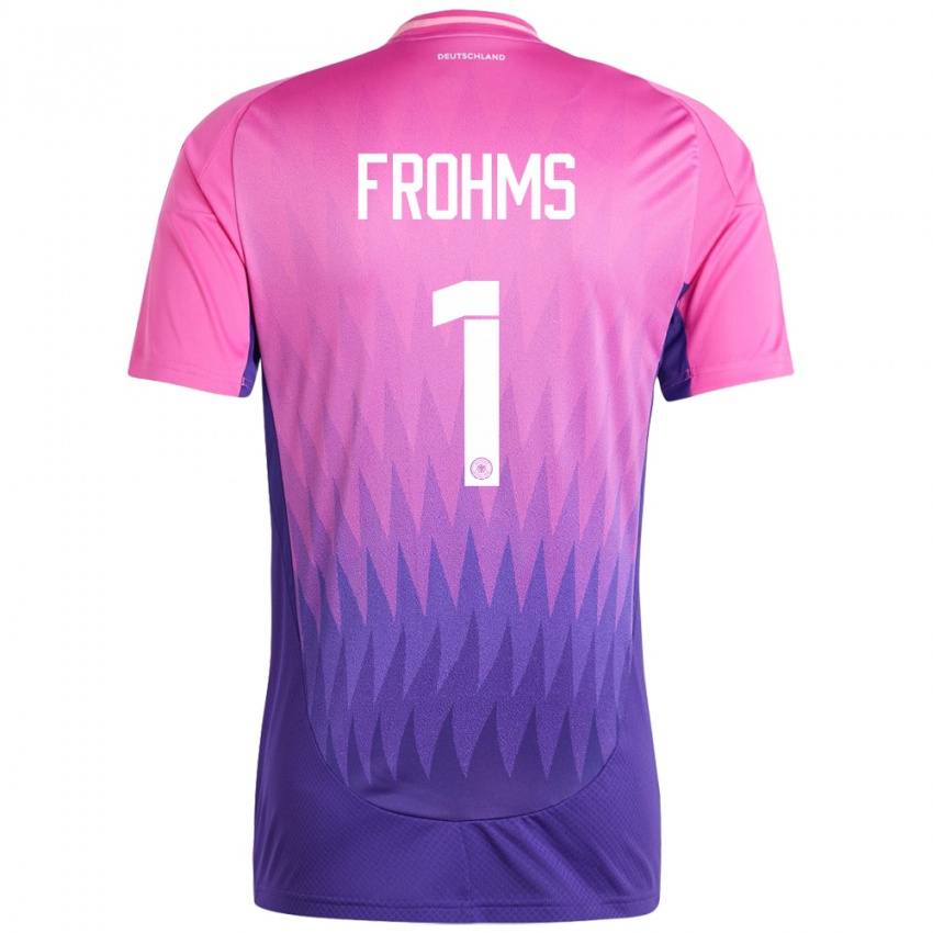 Mujer Camiseta Alemania Merle Frohms #1 Rosado Morado 2ª Equipación 24-26 La Camisa