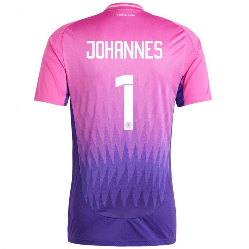 Mujer Camiseta Alemania Stina Johannes #1 Rosado Morado 2ª Equipación 24-26 La Camisa