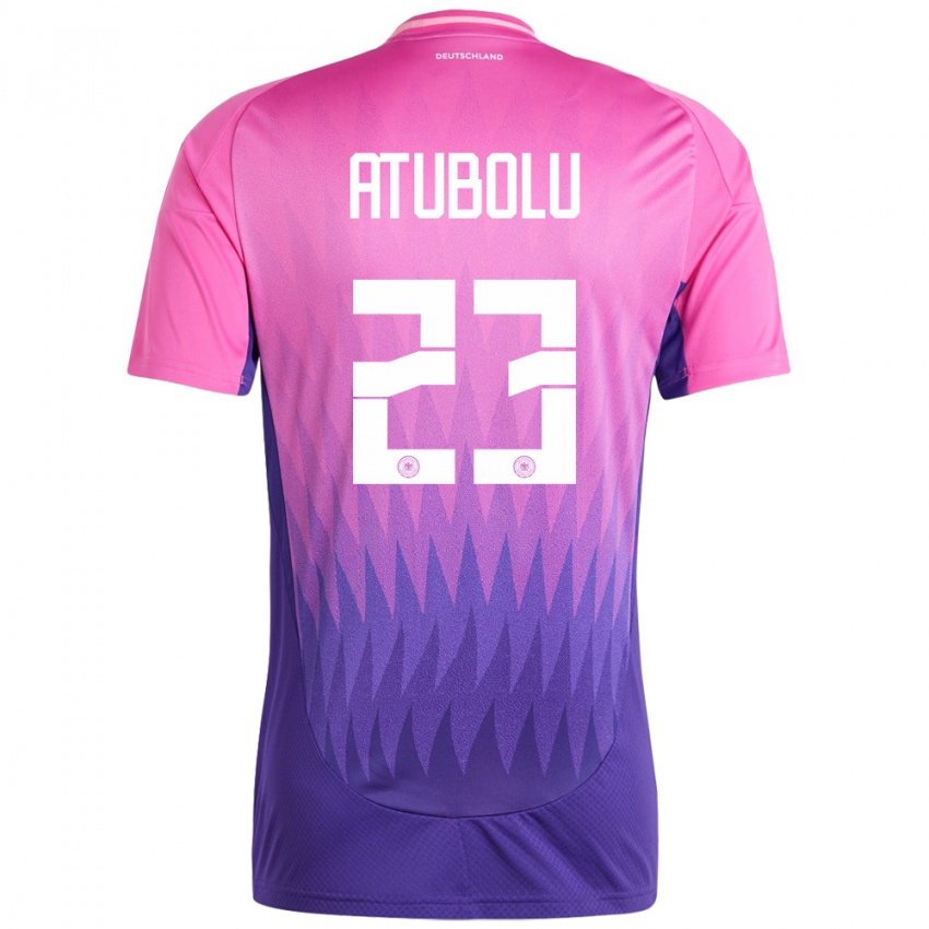 Mujer Camiseta Alemania Noah Atubolu #23 Rosado Morado 2ª Equipación 24-26 La Camisa