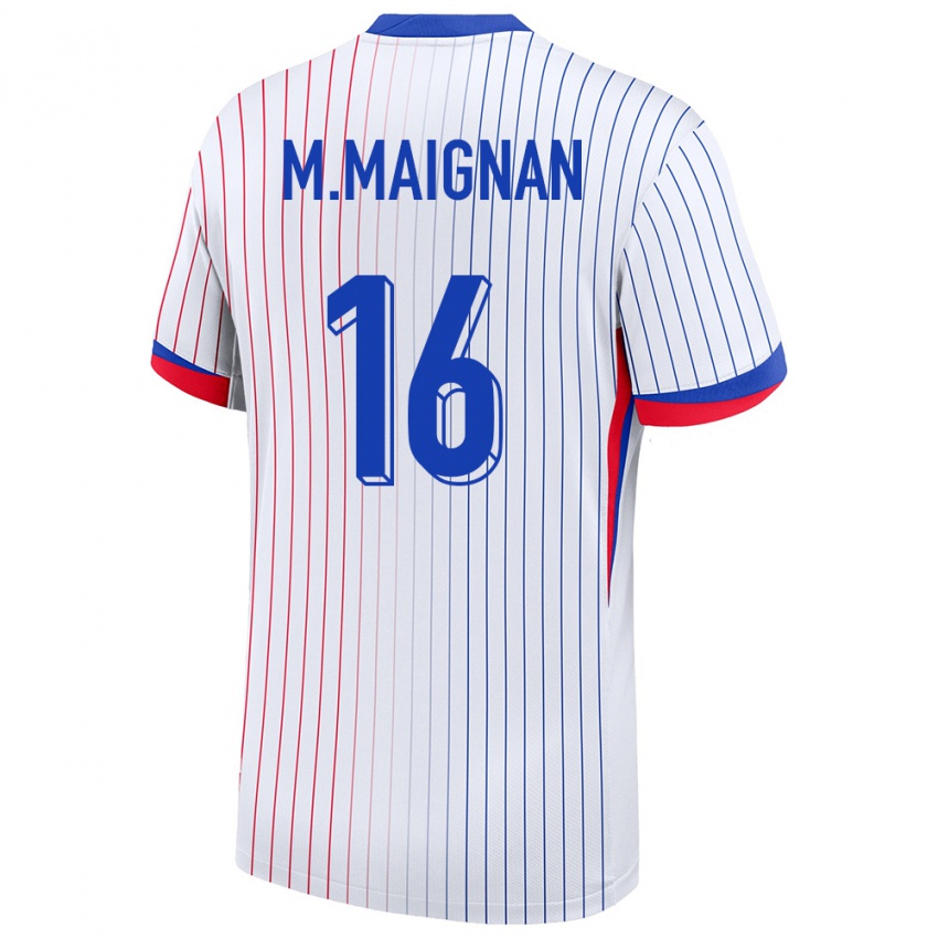 Mujer Camiseta Francia Mike Maignan #16 Blanco 2ª Equipación 24-26 La Camisa