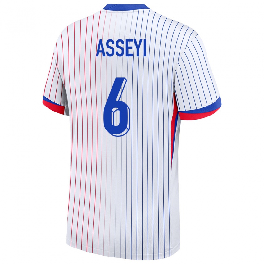 Mujer Camiseta Francia Viviane Asseyi #6 Blanco 2ª Equipación 24-26 La Camisa