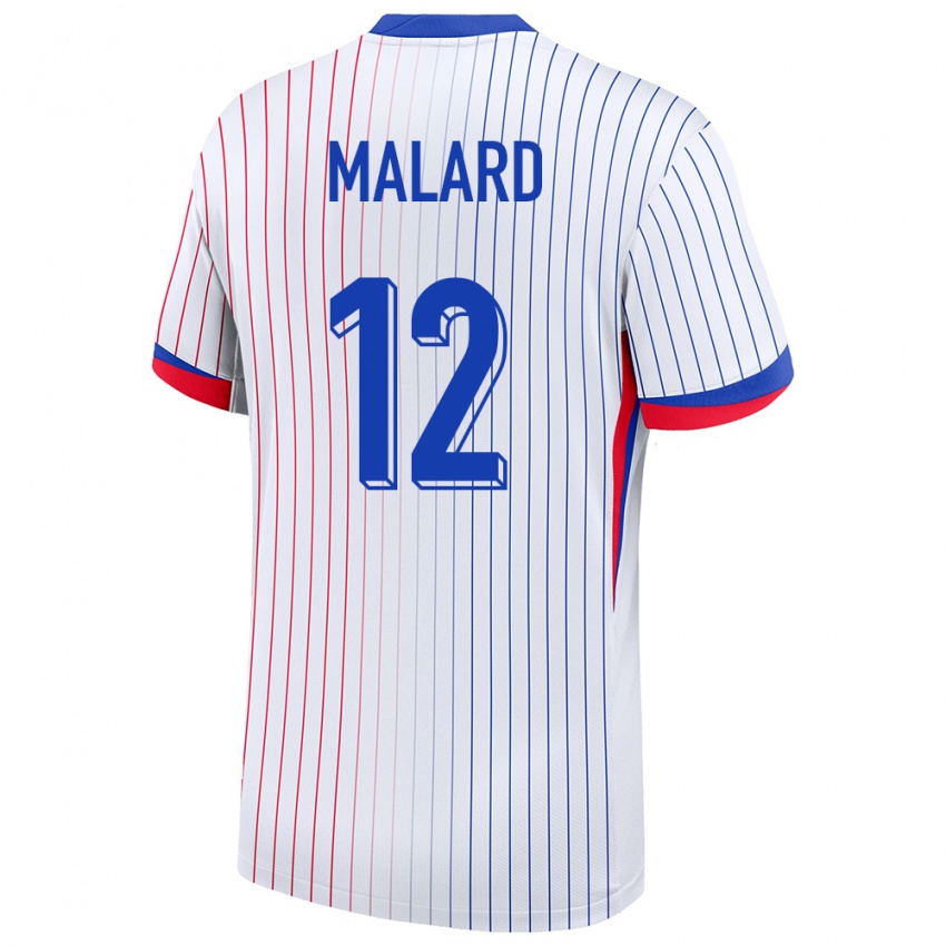 Mujer Camiseta Francia Melvine Malard #12 Blanco 2ª Equipación 24-26 La Camisa