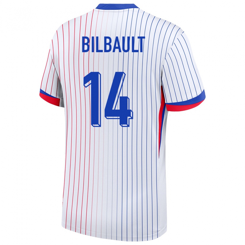 Mujer Camiseta Francia Charlotte Bilbault #14 Blanco 2ª Equipación 24-26 La Camisa